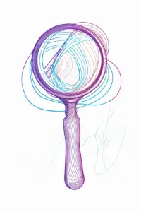 Line Drawing of a Magnifying Glass